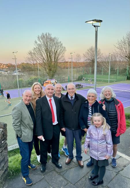Dignataries at the official opening of the floodlights 